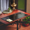 Dacasso Black Bonded Leather 36" x 17" Desk Mat/Desk Pad - No Core Rollable PR-1449